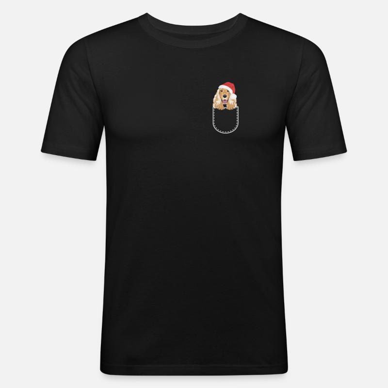 Deutsch Cocker Spaniel Merry Christmas - Men's Slim Fit T-Shirt - black