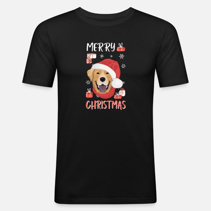 Joyeux Noël Labrador - T-shirt près du corps Homme - noir