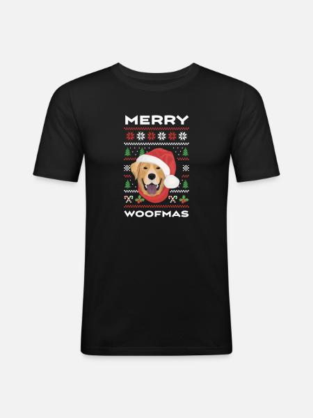 Labrador Merry Christmas - Men's Slim Fit T-Shirt - black