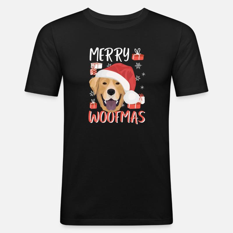 Joyeux Noël Labrador - T-shirt près du corps Homme - noir