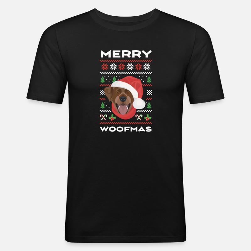 Joyeux Noël Labrador - T-shirt près du corps Homme - noir