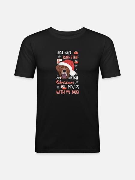 Joyeux Noël Labrador - T-shirt près du corps Homme - noir