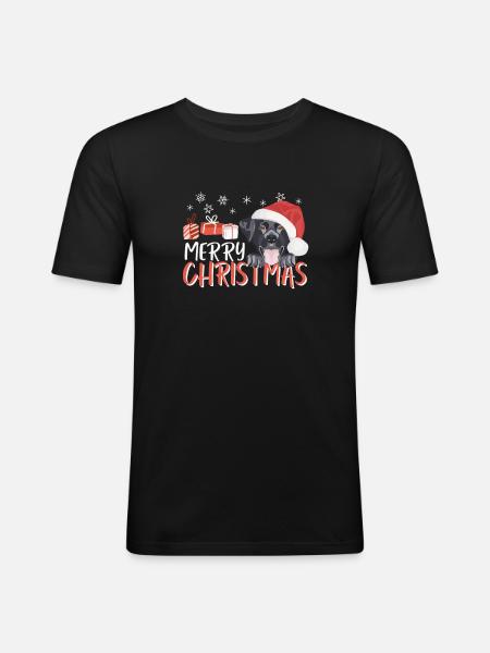 Labrador Merry Christmas - Men's Slim Fit T-Shirt - black