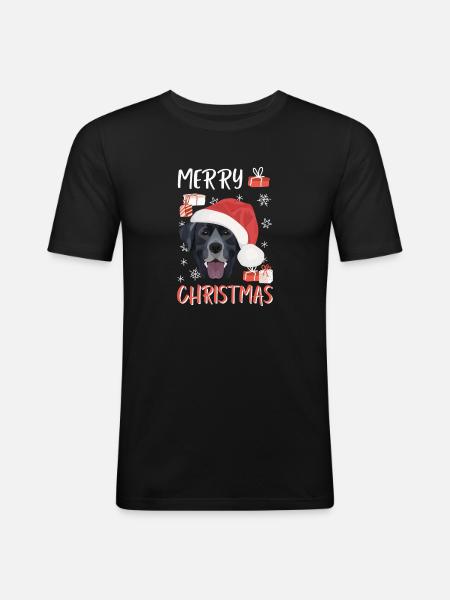 Joyeux Noël Labrador - T-shirt près du corps Homme - noir