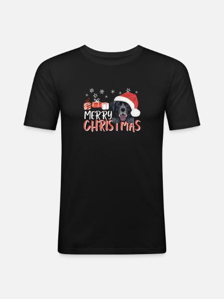 Joyeux Noël Labrador - T-shirt près du corps Homme - noir