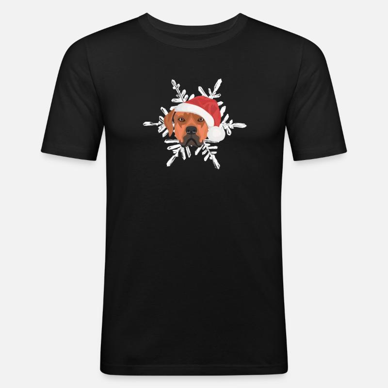 Rhodesian Ridgeback Merry Christmas - Men's Slim Fit T-Shirt - black
