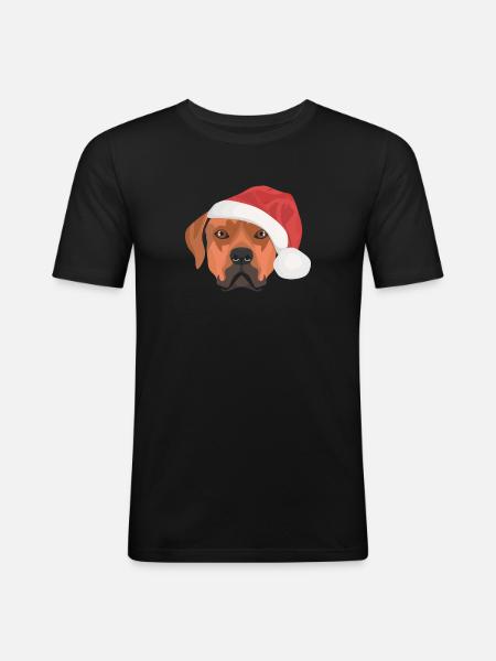 Rhodesian Ridgeback Merry Christmas - Men's Slim Fit T-Shirt - black