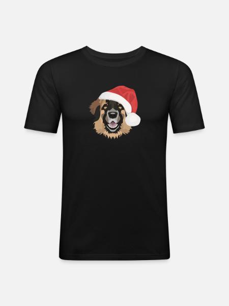 Merry Christmas Leonberg - Men's Slim Fit T-Shirt - black