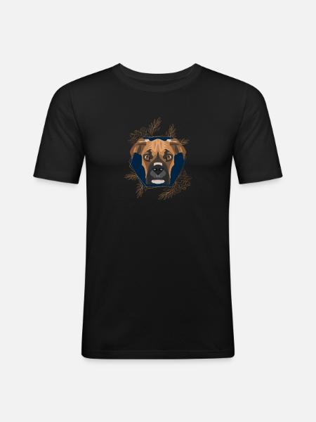 Golden Dog German Boxer - Men's Slim Fit T-Shirt - black