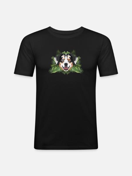 Tropical Australian Shepherd - Men's Slim Fit T-Shirt - black