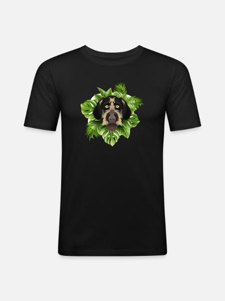 Tropical German Wirehair - Men's Slim Fit T-Shirt - black