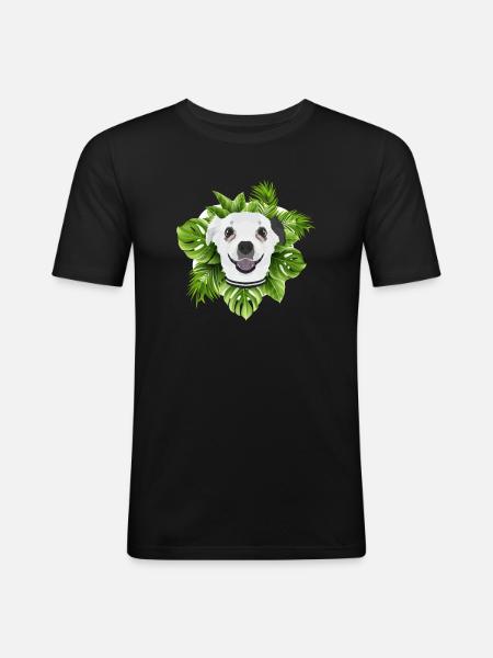 Tropical Chihuahua - Men's Slim Fit T-Shirt - black
