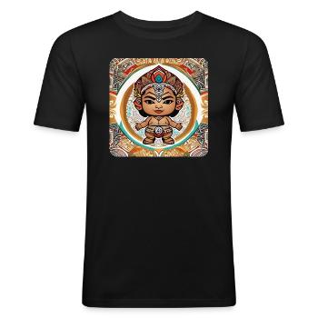 Mystic Shaman - Men's Slim Fit T-Shirt - black - Front - Nik (191cm)