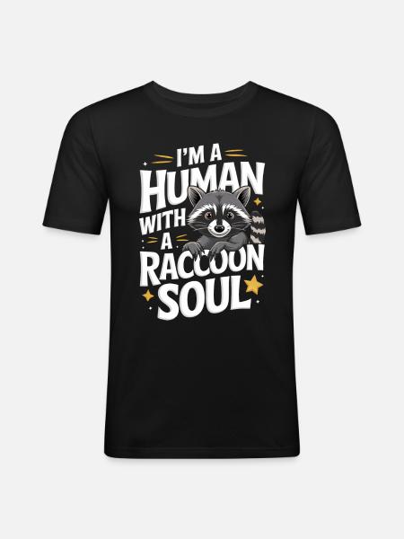 Raccoon - Men's Slim Fit T-Shirt - black