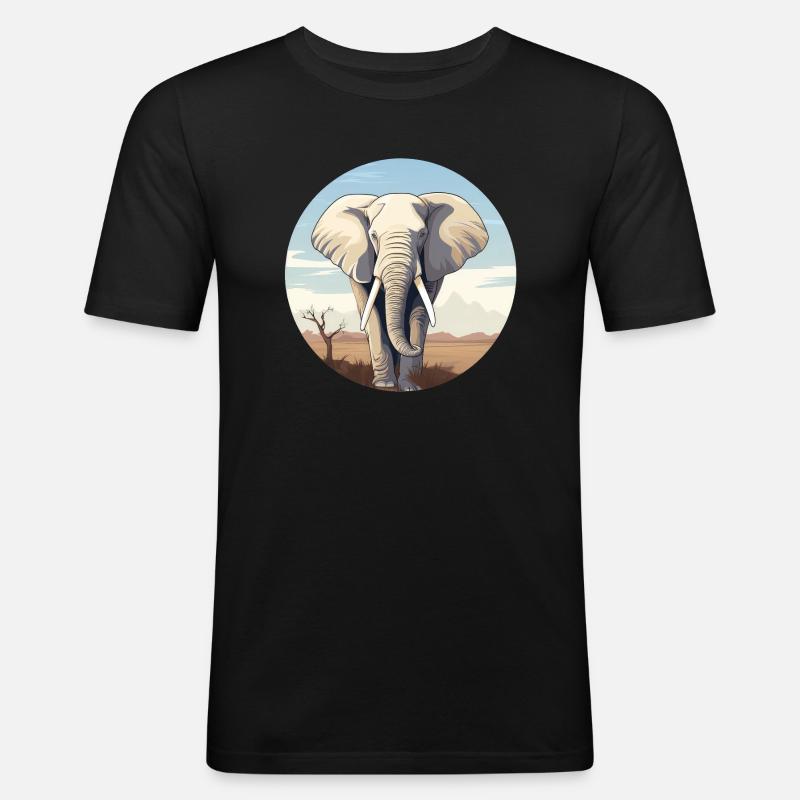 Elephant - Men's Slim Fit T-Shirt - black
