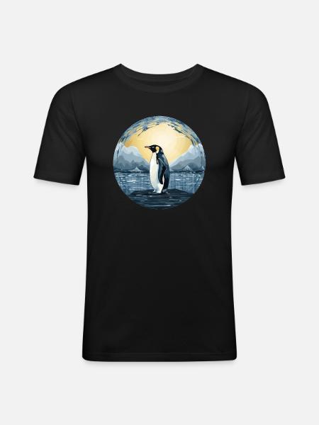 Pinguin - Männer Slim Fit T-Shirt - Schwarz