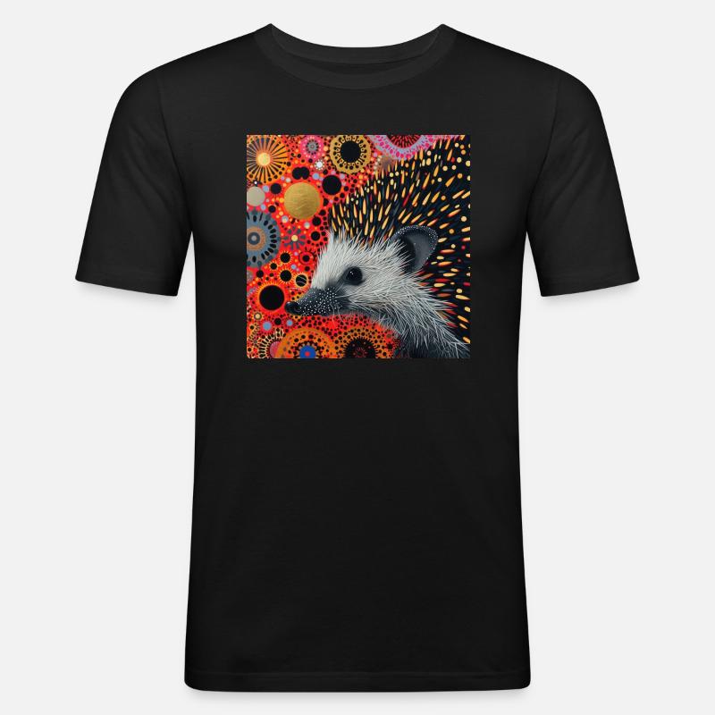 igel, bunt, tier, geschenk, geschenkidee - Männer Slim Fit T-Shirt - Schwarz