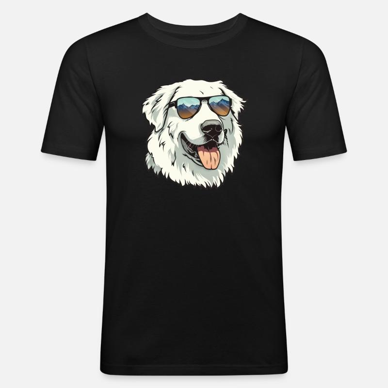 Pyrenäenberghund, Great Pyrenees, Hund - Männer Slim Fit T-Shirt - Schwarz
