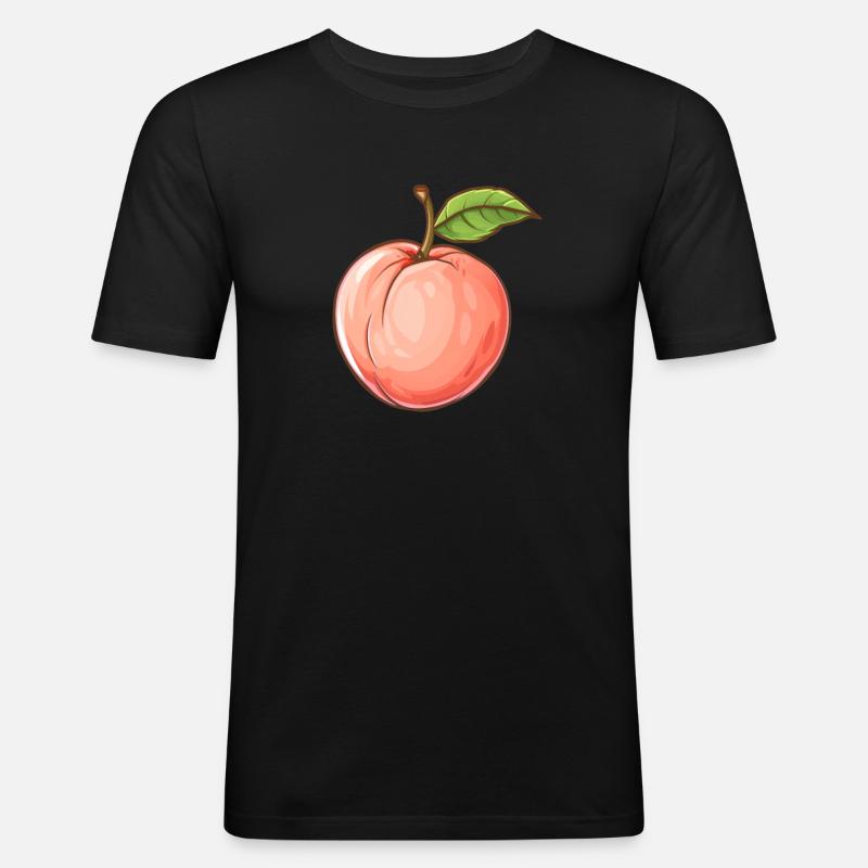 Peach, Peach, Fruit, Fruit - Men's Slim Fit T-Shirt - black