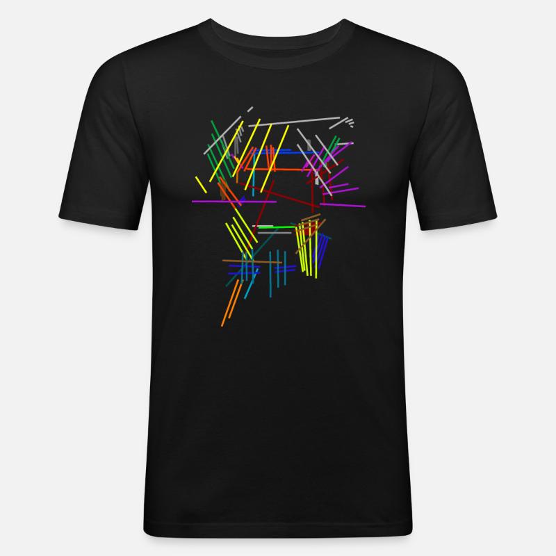 techno - Männer Slim Fit T-Shirt - Schwarz