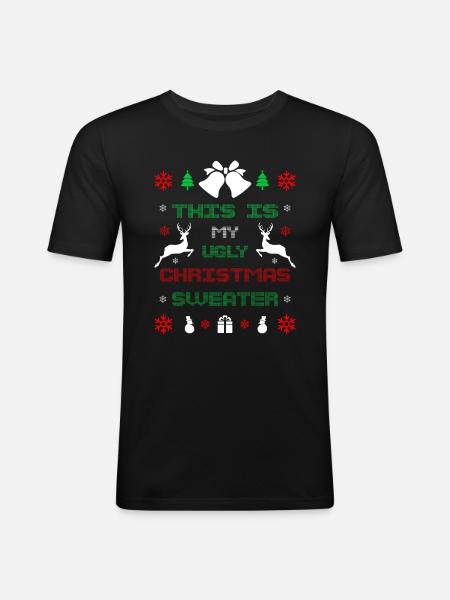 Noël moche - T-shirt près du corps Homme - noir