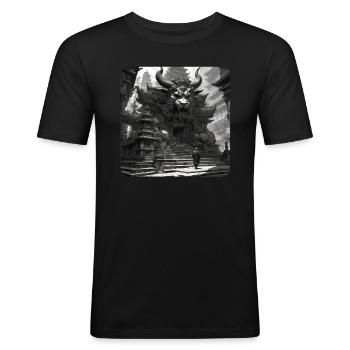 Demon Monster Monster Portal - Men's Slim Fit T-Shirt - black - Front - Nik (191cm)