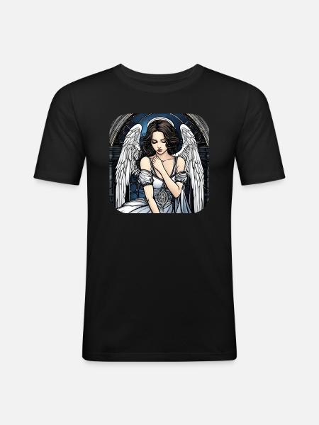 Cool Gothic Angel III - Men's Slim Fit T-Shirt - black