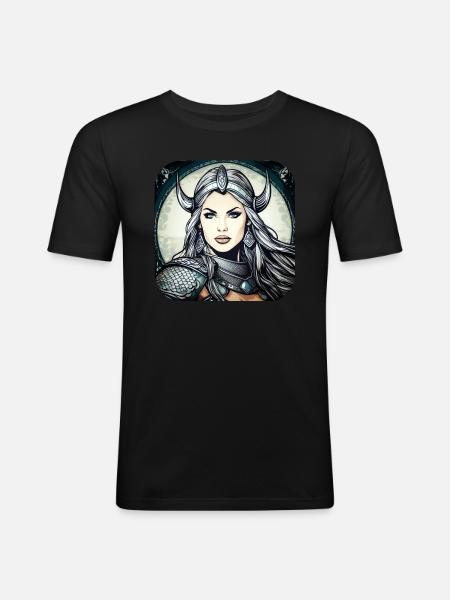 Proud Viking Germanin Shieldmaiden - Men's Slim Fit T-Shirt - black