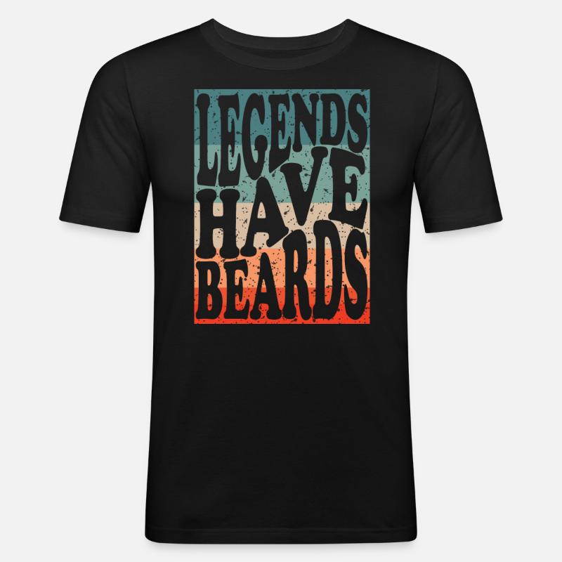 Legenden tragen Bart - Männer Slim Fit T-Shirt - Schwarz