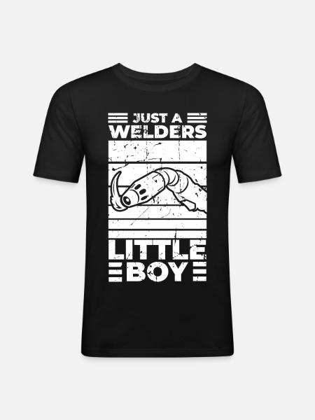 Funny welder boy - Men's Slim Fit T-Shirt - black