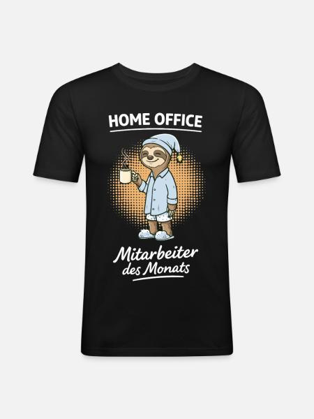 Employé du Siège du Mois Sloth - T-shirt près du corps Homme - noir