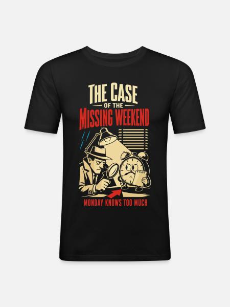 L’affaire du week-end disparu - T-shirt près du corps Homme - noir