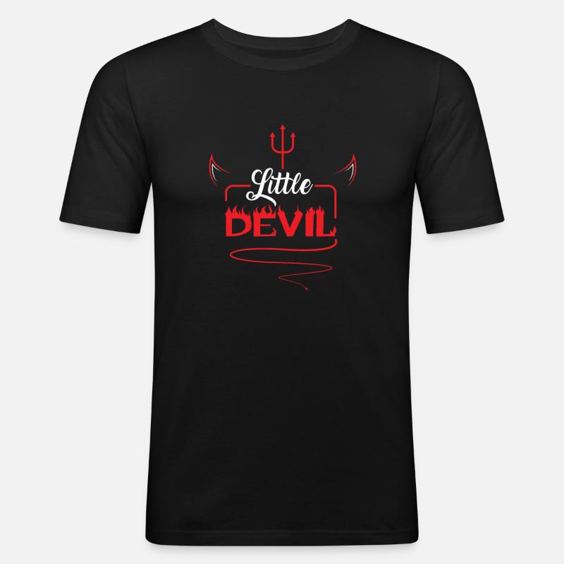 Little Devil Kleiner Teufel - Männer Slim Fit T-Shirt - Schwarz