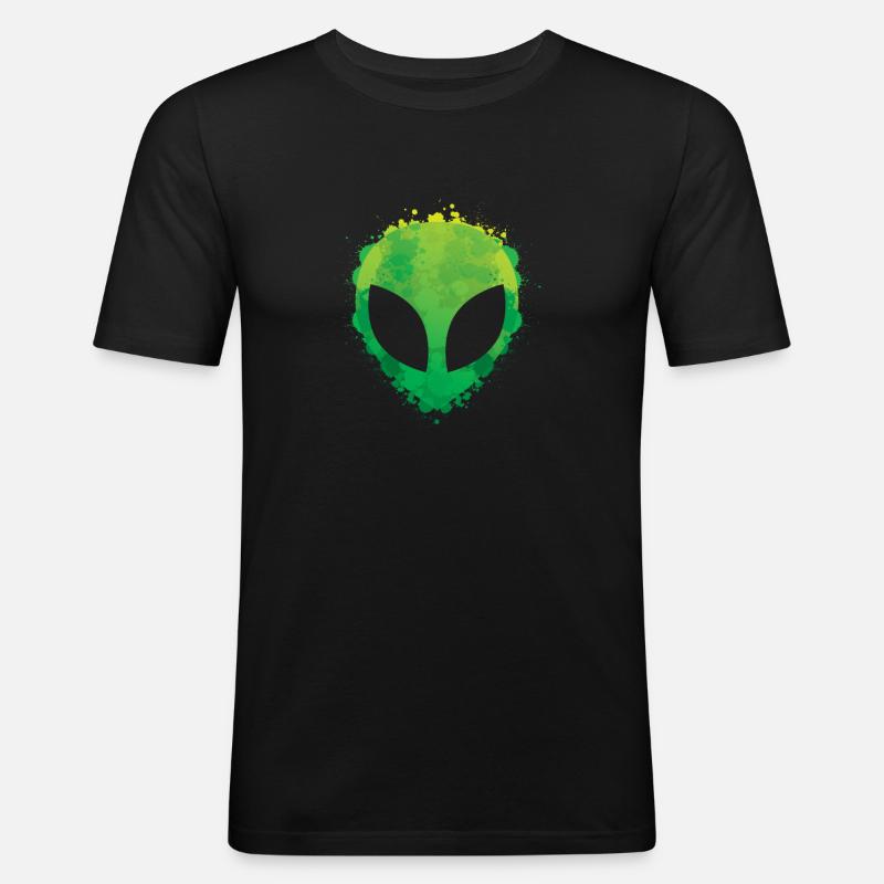 Alien Graffiti Style - Männer Slim Fit T-Shirt - Schwarz