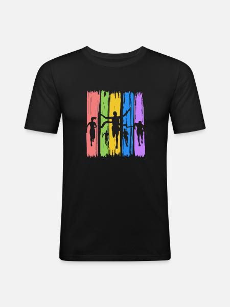 Athletics summer games finish - Men's Slim Fit T-Shirt - black