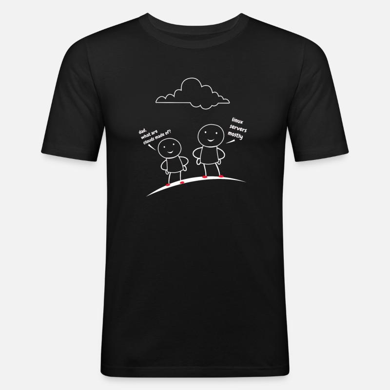 Wolken aus Linuxservern - Männer Slim Fit T-Shirt - Schwarz