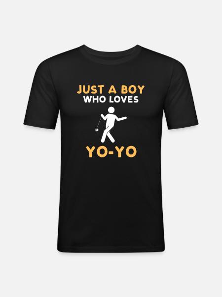 Bare en dreng, der elsker Yoyo - Herre Slim Fit T-Shirt - sort