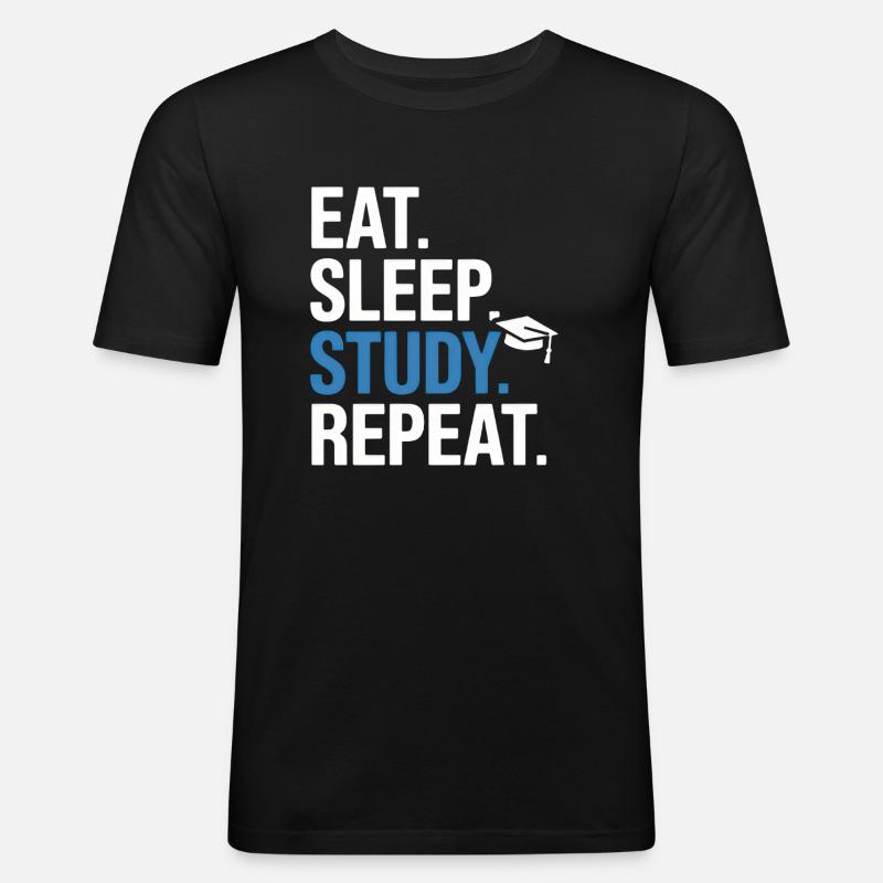 Eat Sleep Study Repeat - Men's Slim Fit T-Shirt - black