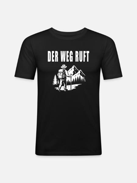 Der Weg Ruft - Männer Slim Fit T-Shirt - Schwarz