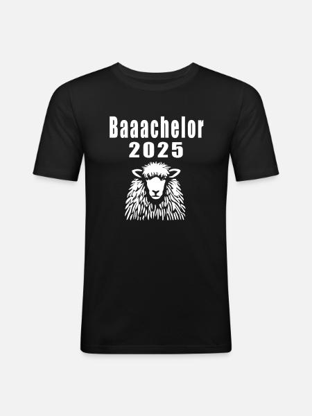 Baaachelor 2025 - Männer Slim Fit T-Shirt - Schwarz