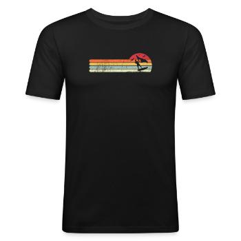 Wing Foiling Surfing wingskating wingboarding - Männer Slim Fit T-Shirt - Schwarz - Vorne - Nik (191cm)