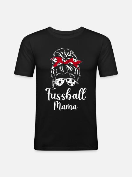Fussball Mama - Männer Slim Fit T-Shirt - Schwarz