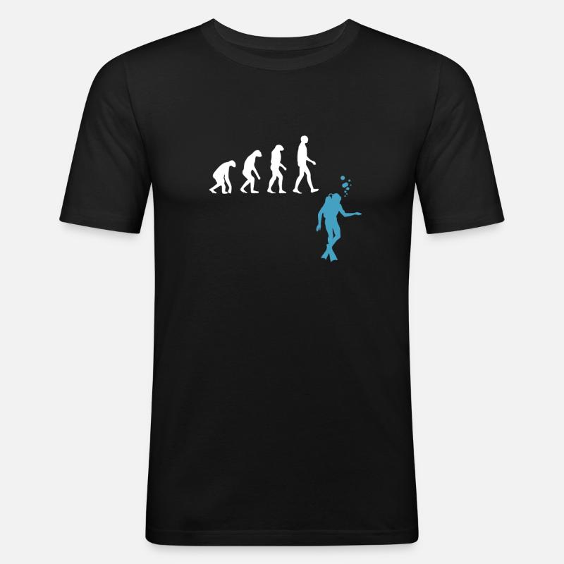 Scuba Diving Evolution Taucherflossen - Männer Slim Fit T-Shirt - Schwarz