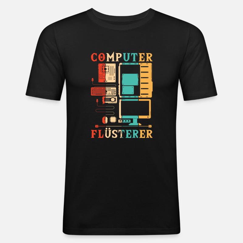 Computer Whisperer Computer Scientist Admin - Men's Slim Fit T-Shirt - black