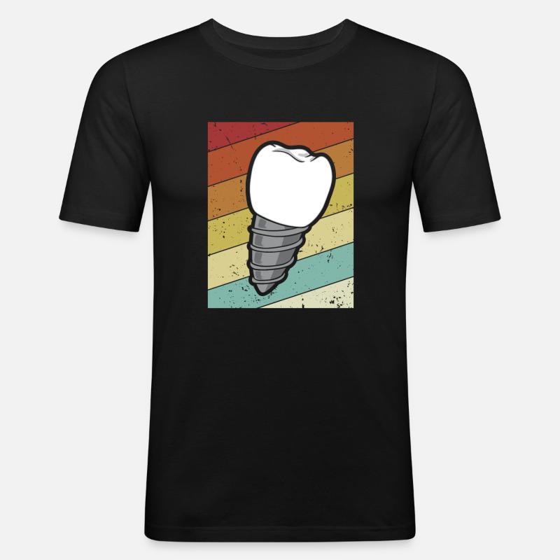 Retro Zahntechnischer Assistent Zahnlabor - Männer Slim Fit T-Shirt - Schwarz