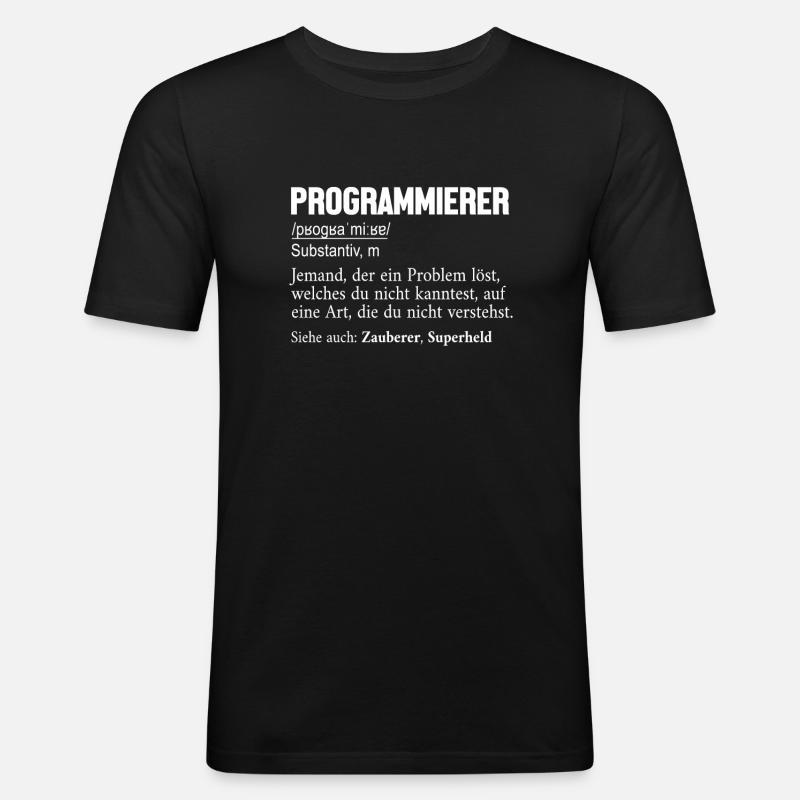 Programmeur Définition Codeur développeur - T-shirt près du corps Homme - noir