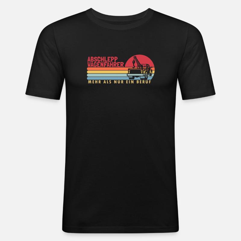 Abschleppwagenfahrer mehr als ein Beruf - Männer Slim Fit T-Shirt - Schwarz