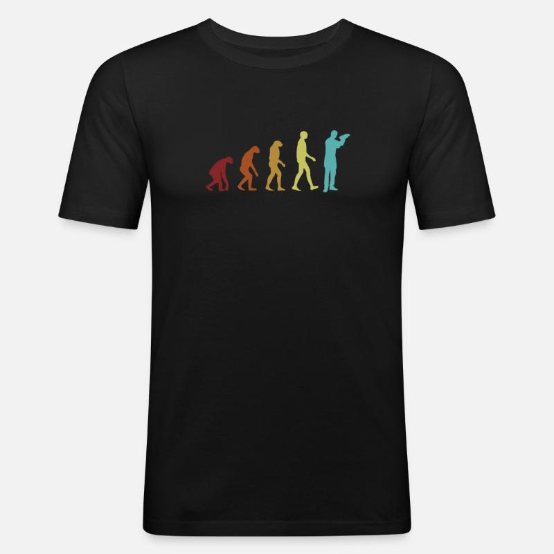 Bartender Evolution Barmann Bartender Mixologist - Männer Slim Fit T-Shirt - Schwarz