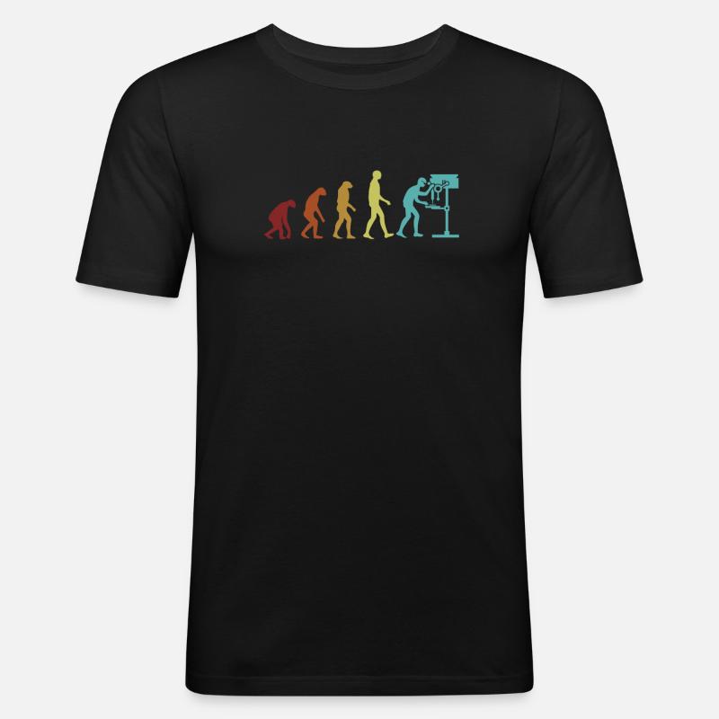 Carpenter Evolution Schreiner Holzmechaniker - Männer Slim Fit T-Shirt - Schwarz
