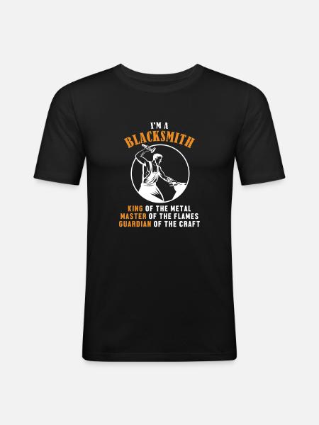 Blacksmith King Master Guardian Kunstschmied - Men's Slim Fit T-Shirt - black